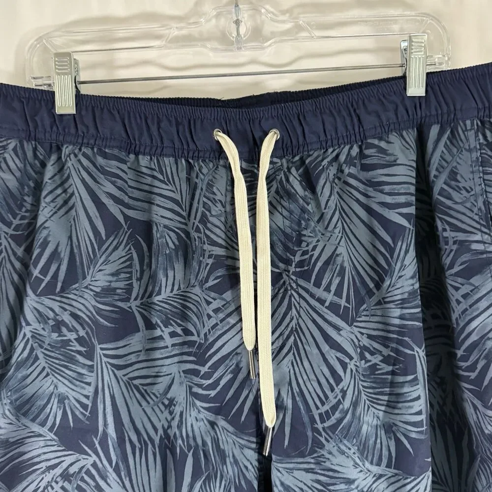 Fair Harbor Swim Trunks Men's XXL Blue Floral Hawaiian Drawstring Pull On 8